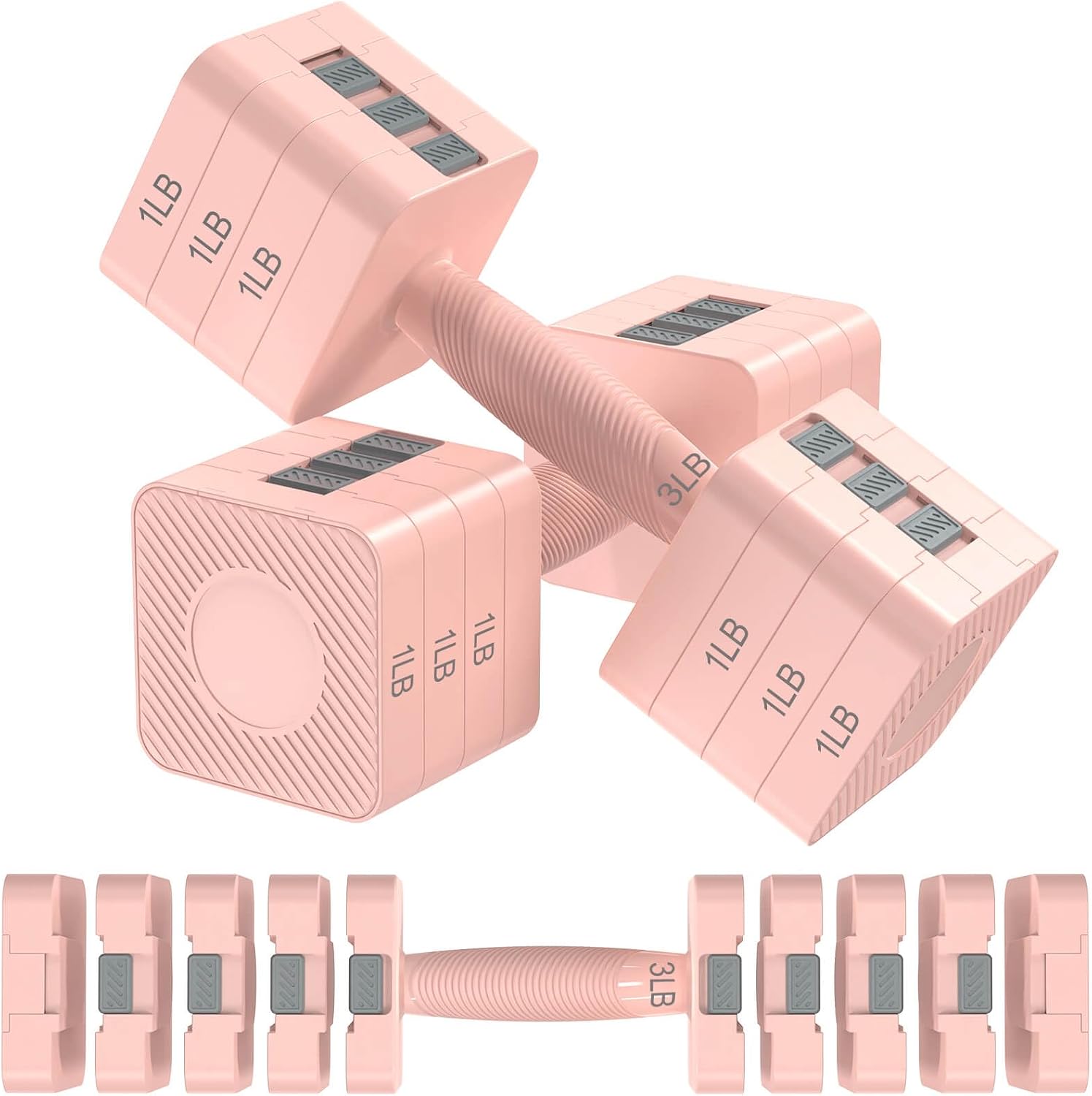 Home Gym Dumbbell Workout - Juego de Mancuernas Ajustables Hezeyferg para