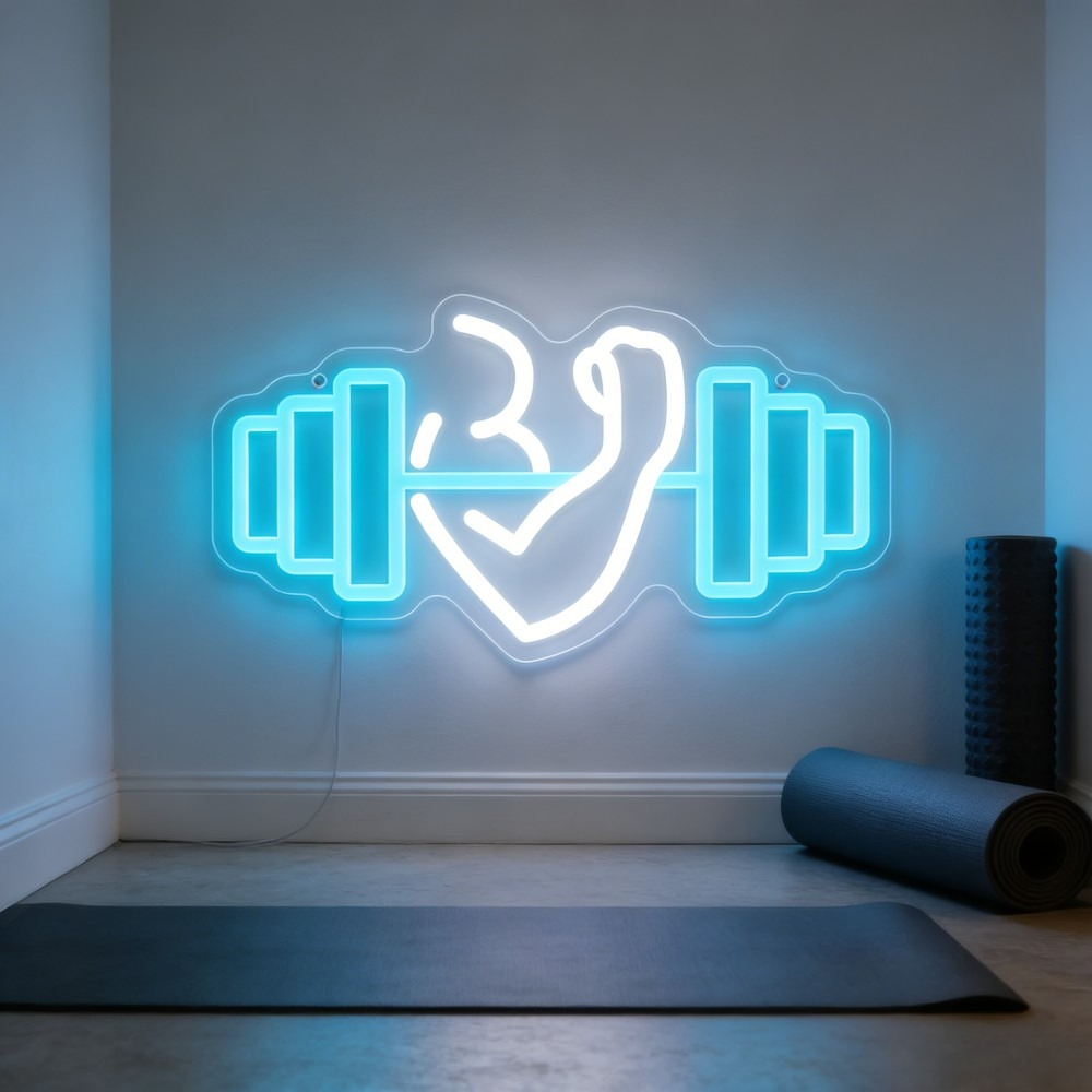 Home Gym Dumbbell Workout - Letrero LED de Neón con Diseño