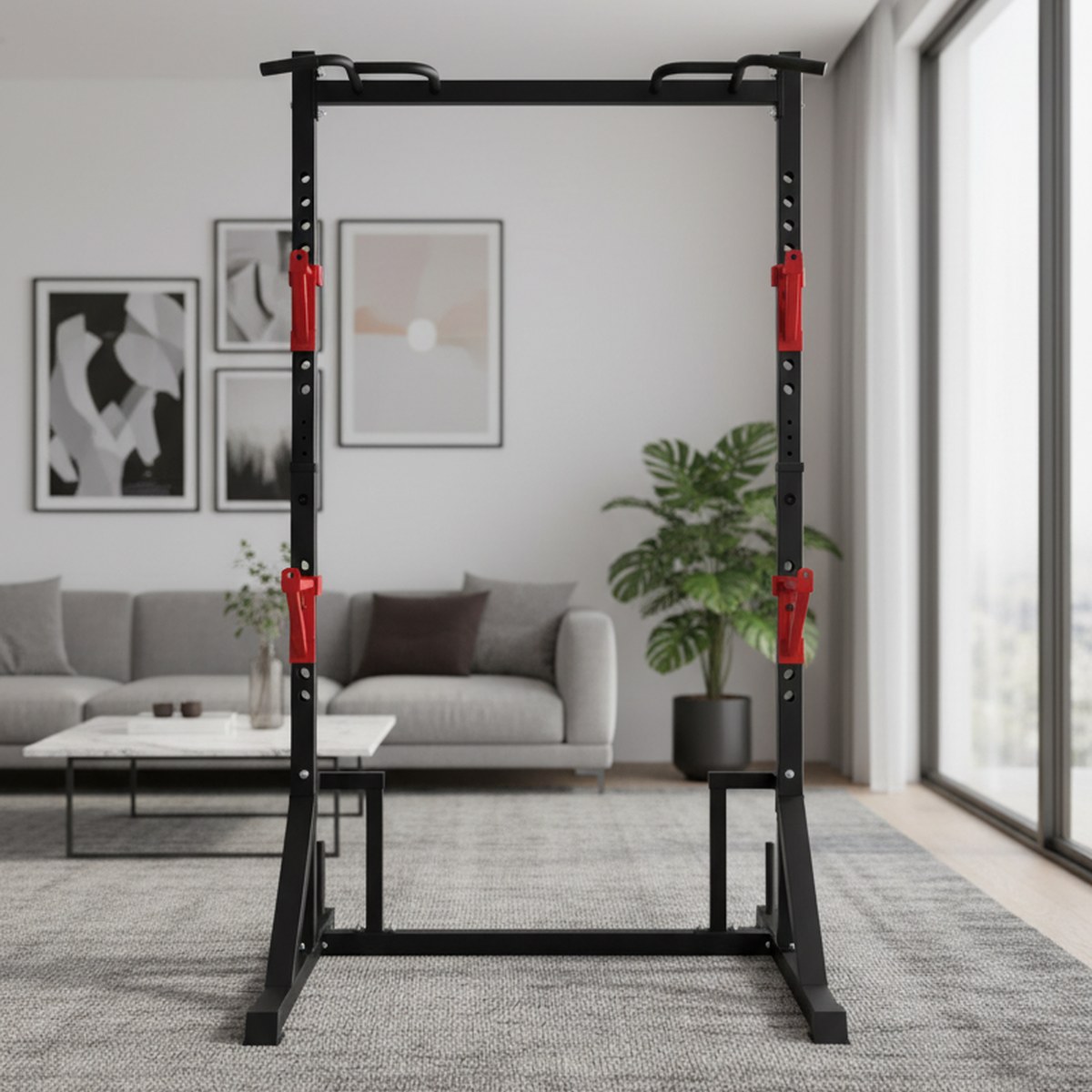 Rack de fuerza ajustable con b - Home Gym Pull Up reseña y precio