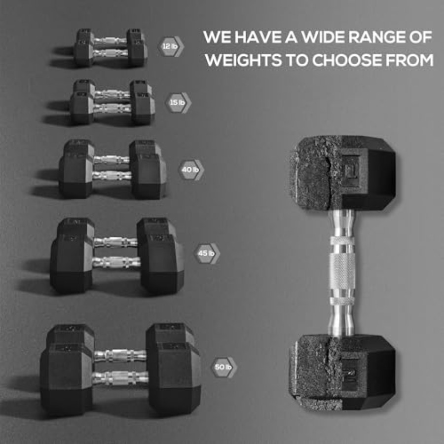 Juego de Mancuernas de Goma de - Home Gym Dumbbell Workout reseña y precio