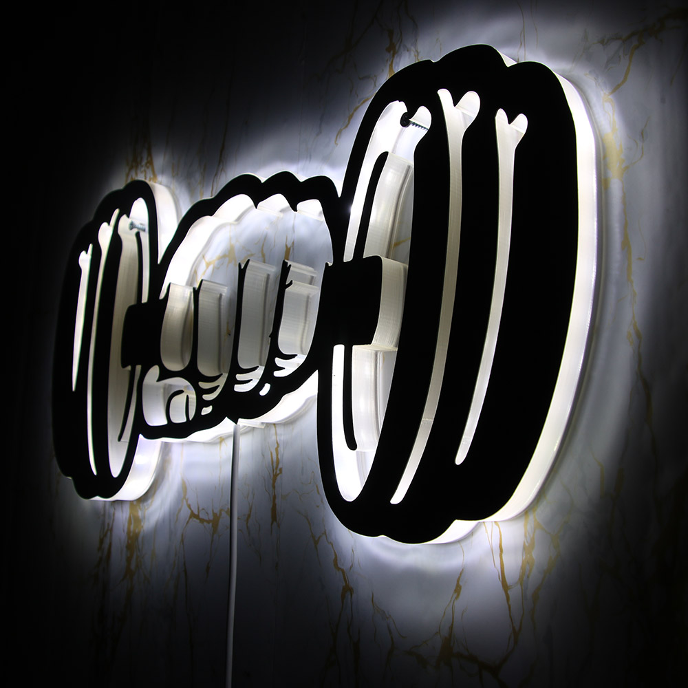 Señal de luz LED de pared con  - Home Gym Dumbbell Workout reseña y precio
