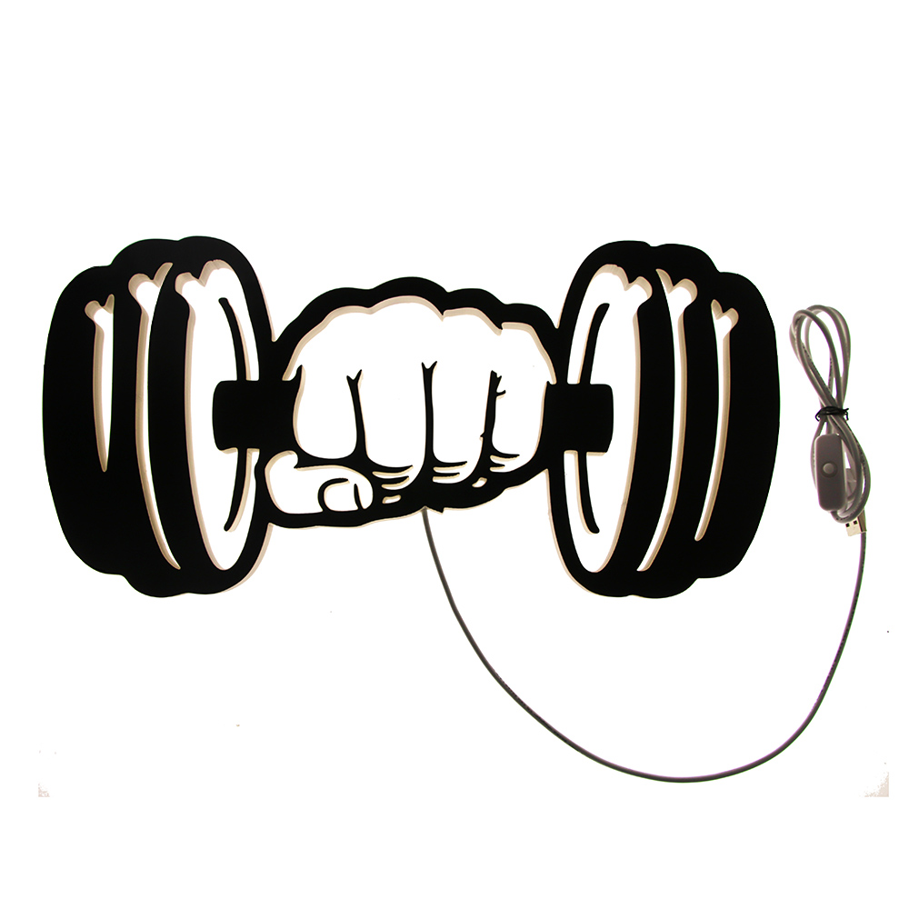 Señal de luz LED de pared con  - Home Gym Dumbbell Workout reseña y precio