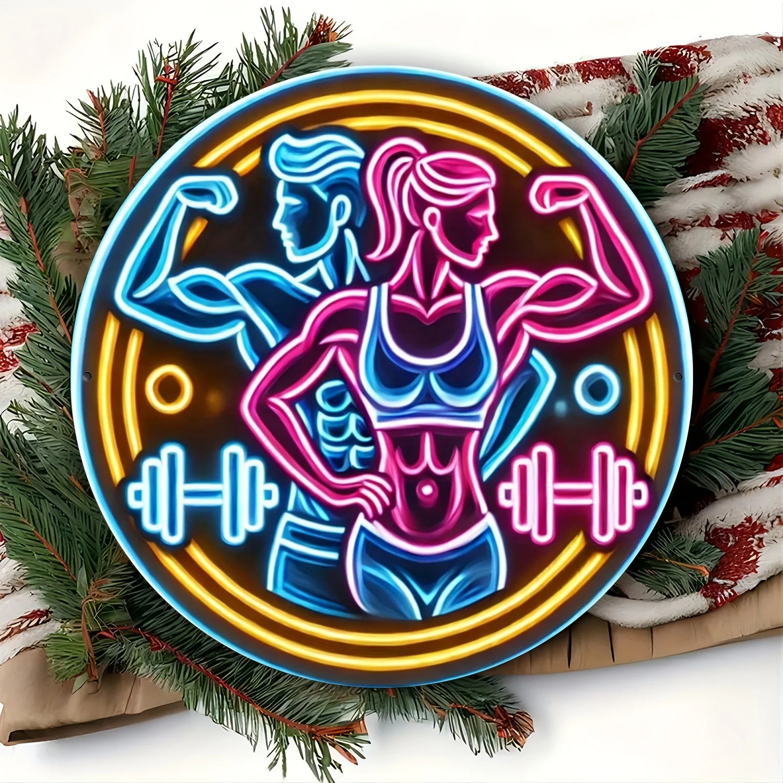 Letrero Metálico 2D para Gimna - Home Gym Dumbbell Workout reseña y precio