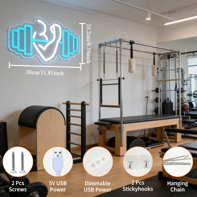 Letrero LED de Neón con Diseño - Home Gym Dumbbell Workout reseña y precio
